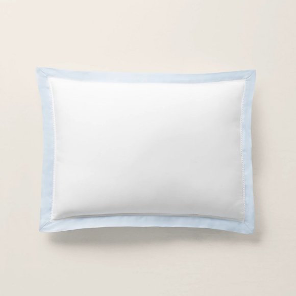 Ralph Lauren Organic Sateen Border Pillow Blue Hyacinth
